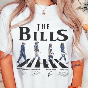 Bills Walking Signatures Football Design Tshirt, Sport Unisex Tee Shirt